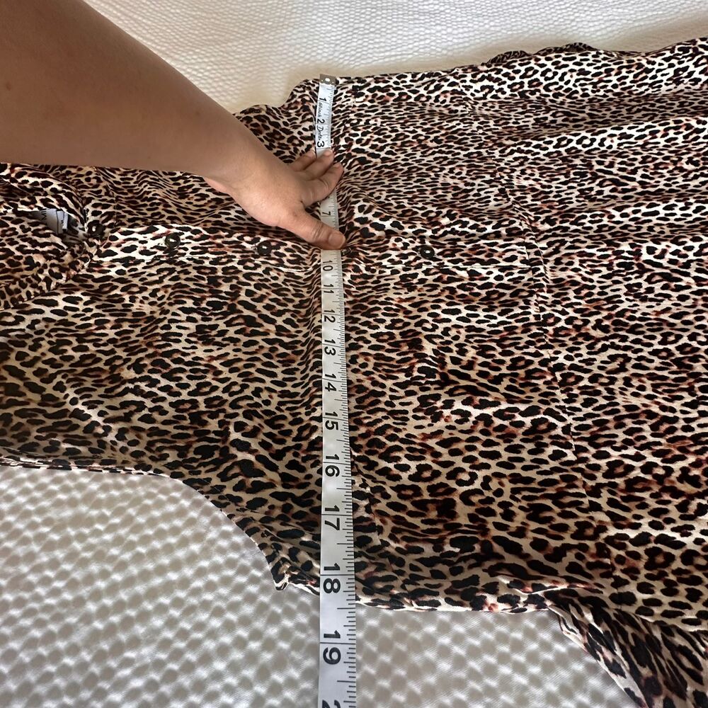 Emma & Michele Women’s Leopard Print Maxi Button Front Belted Dress Size M - Picture 12 of 13